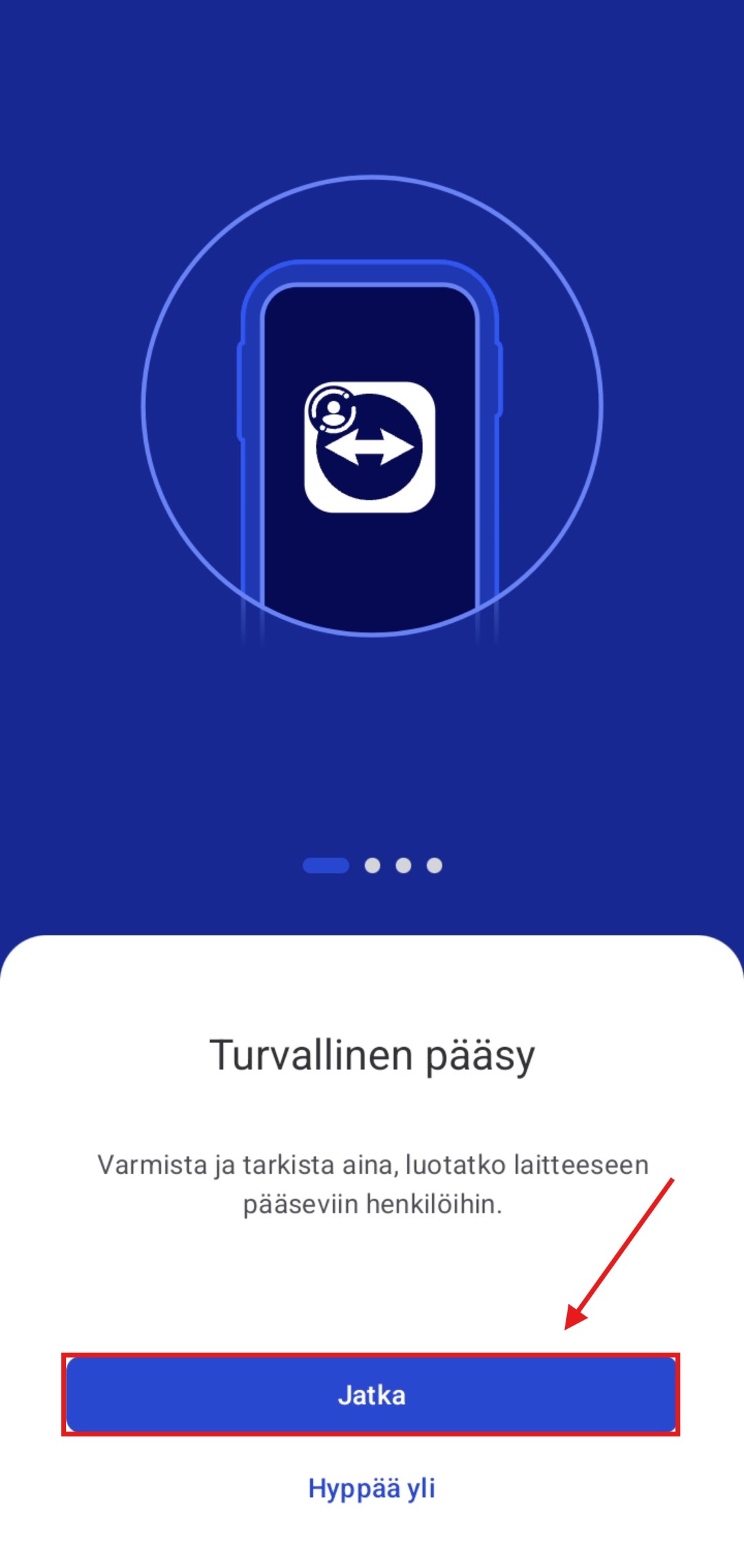 Vaihe 5: Turvallinen yhteys -tiedote